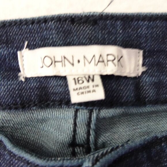 John Mark Embroidered Jeans Women's Plus Size 16W Blue Denim Stretch Flare - Picture 13 of 16